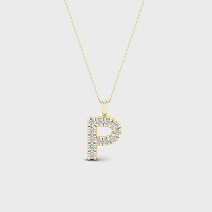 0.065 CTW Lab Grown Diamond P Letter Pendant