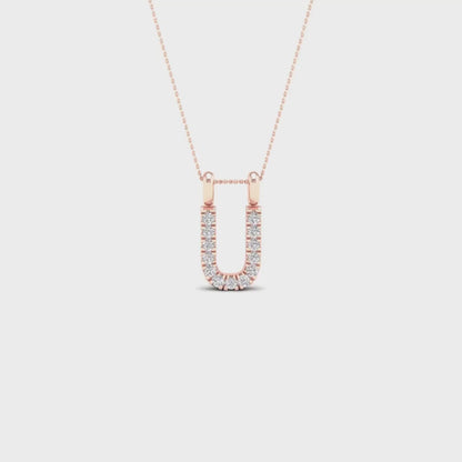 0.05CTW Lab Grown Diamond U Letter Pendant
