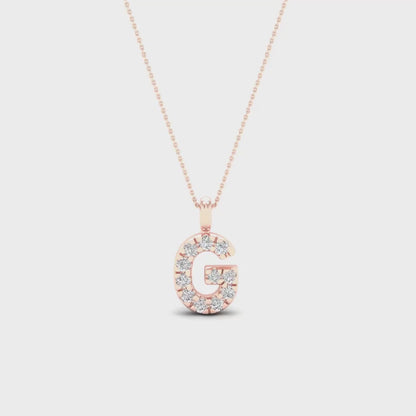 0.065 CTW Lab Grown Diamond G Letter Pendant