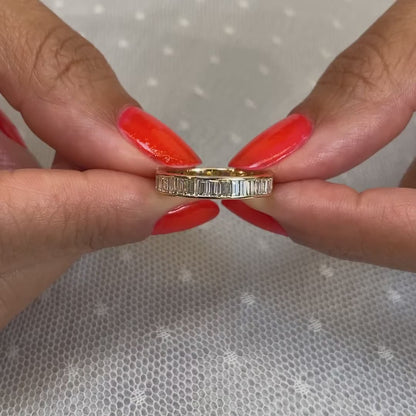 Baguette Lab Grown Diamond Channel Set Eternity Wedding Band