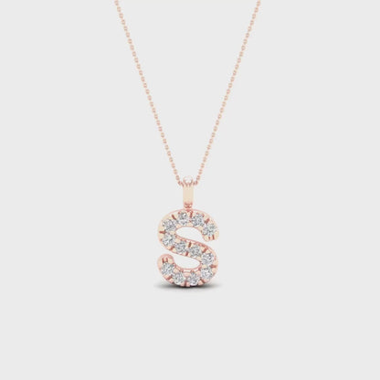 0.065 CTW Lab Grown Diamond S Letter Pendant