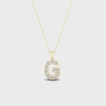 0.065 CTW Lab Grown Diamond G Letter Pendant