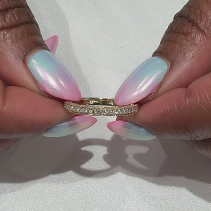 18k Rose Gold Lab Grown Diamond Eternity Wedding Band
