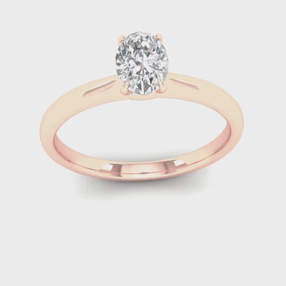 0.50 Ct Oval Lab Grown Diamond Solitaire Ring