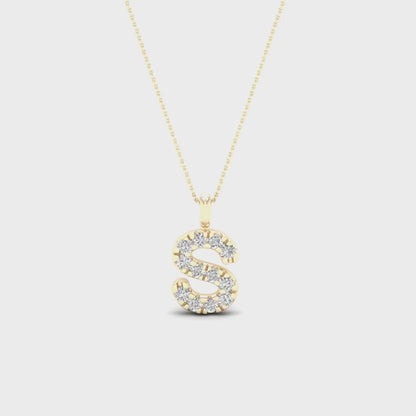 0.065 CTW Lab Grown Diamond S Letter Pendant