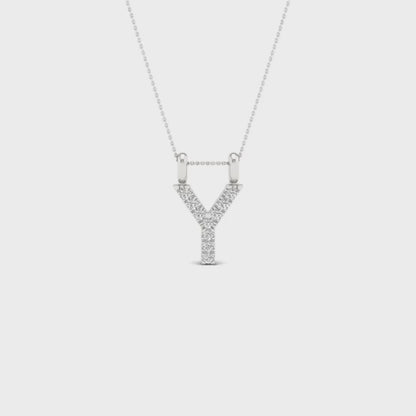 0.05 CTW Lab Grown Diamond Y Letter Pendant