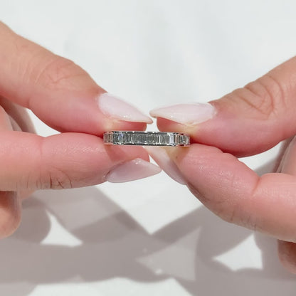14k Rose Gold Baguette Lab Grown Diamond Channel Set Band