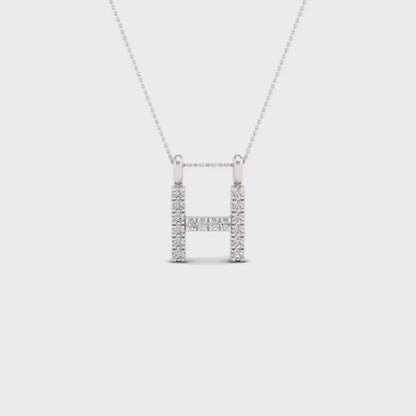 0.065CTW Lab Grown Diamond H Letter Pendant