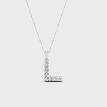 0.05 CTW Lab Grown Diamond L Letter Pendant