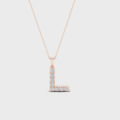 0.05 CTW Lab Grown Diamond L Letter Pendant