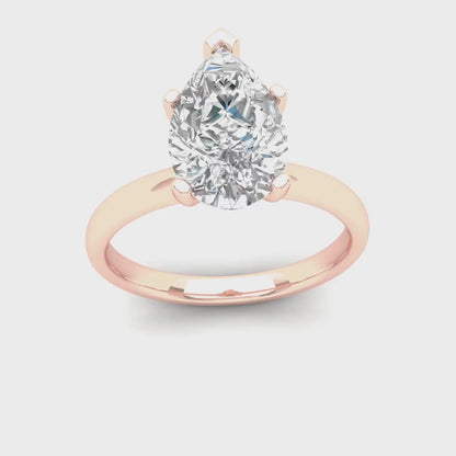 2 CTW Pear Lab Grown Diamond Solitaire Rings