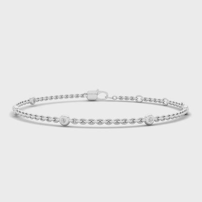 0.16CTW 5 Stone Lab Grown Diamond Fashion Bracelet