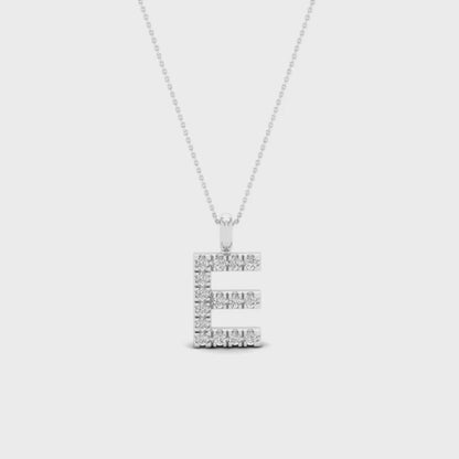 0.065 CTW Lab Grown Diamond E Letter Pendant