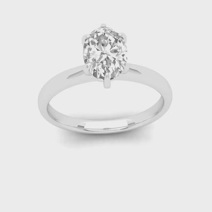 1 CTW Classic Oval Lab Grown Diamond Ring