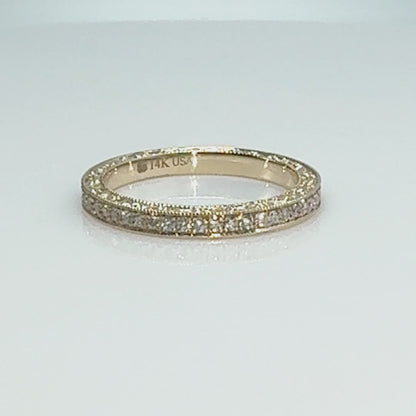 18k Rose Gold Lab Grown Diamond Eternity Wedding Band