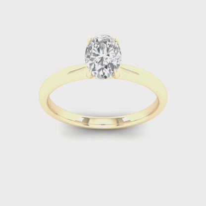 0.70 CTW Oval Solitaire Lab Grown Diamond Women Ring