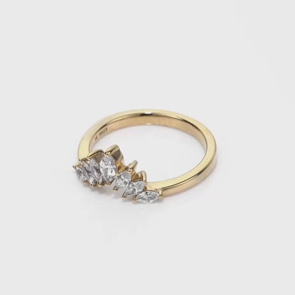 Lab Grown Diamond Pear Cut Gold Wedding Band