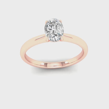 0.70 CTW Oval Solitaire Lab Grown Diamond Women Ring