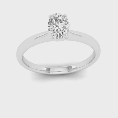 0.50 Ct Oval Lab Grown Diamond Solitaire Ring