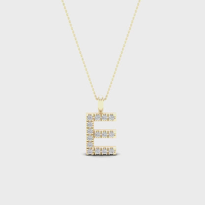 0.065 CTW Lab Grown Diamond E Letter Pendant