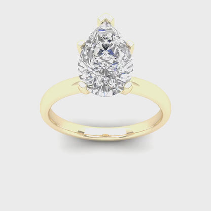 2 CTW Pear Lab Grown Diamond Solitaire Rings