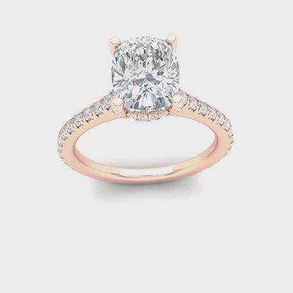 2.60 CTW Cushion Lab Grown Diamond Halo Engagement Ring