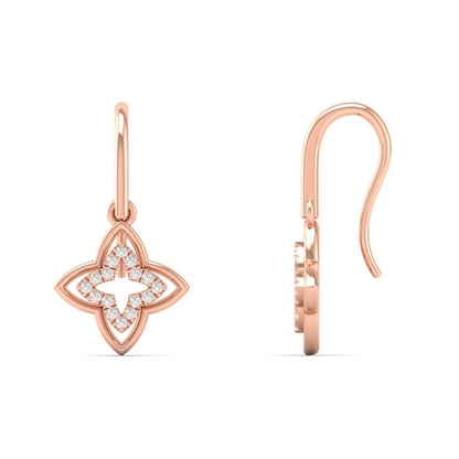 0.14 CTW Lab Grown Diamond Clover Drop Earring