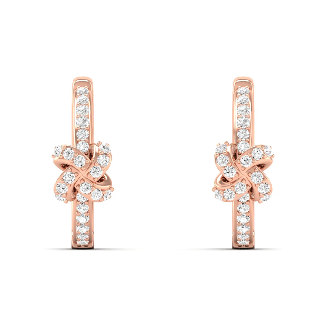 0.23 CTW Lab Grown Diamond Unique Hoop Earring