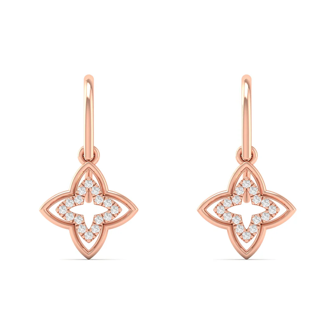 0.14 CTW Lab Grown Diamond Clover Drop Earring