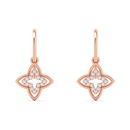 0.14 CTW Lab Grown Diamond Clover Drop Earring