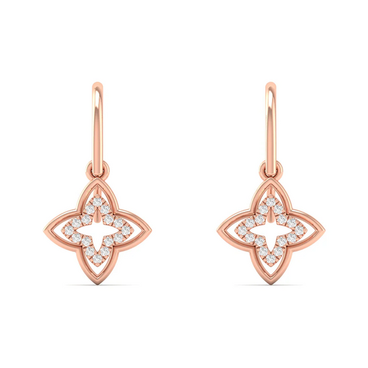 0.14 CTW Lab Grown Diamond Clover Drop Earring