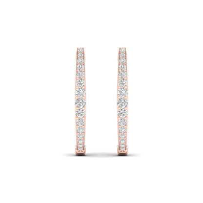 0.50 CTW Lab Grown Diamond Luna Curve Hoop Earring