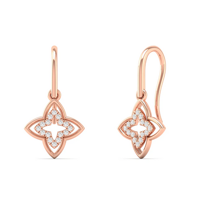 0.14 CTW Lab Grown Diamond Clover Drop Earring