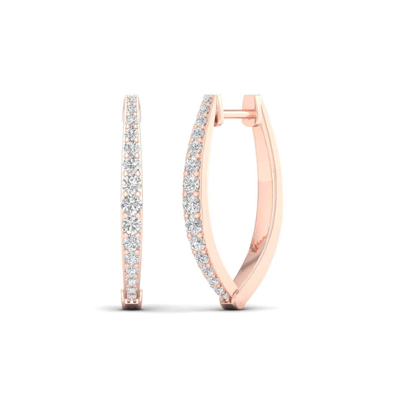 0.50 CTW Lab Grown Diamond Luna Curve Hoop Earring