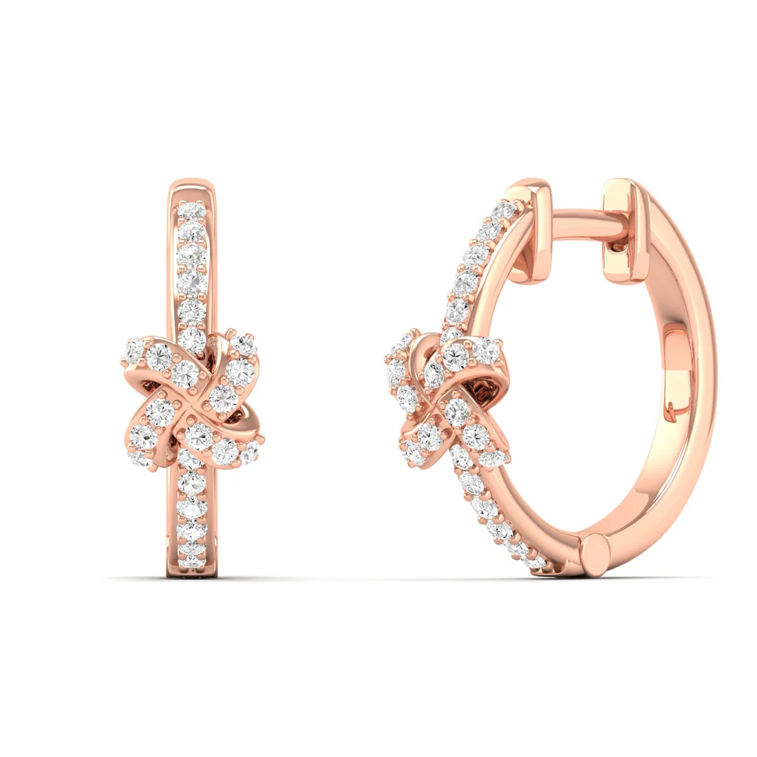 0.23 CTW Lab Grown Diamond Unique Hoop Earring