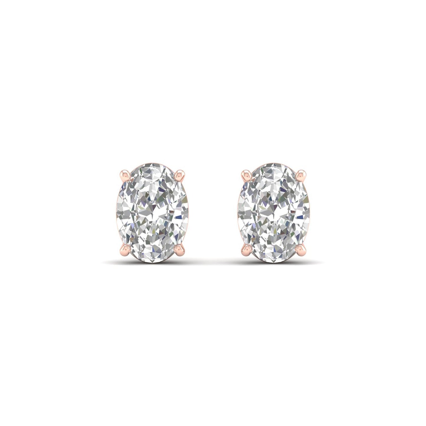3 CTW Lab Grown Diamond Oval Shape Stud Earring