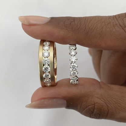 14k White Gold Lab Grown Diamond Channel Set Band