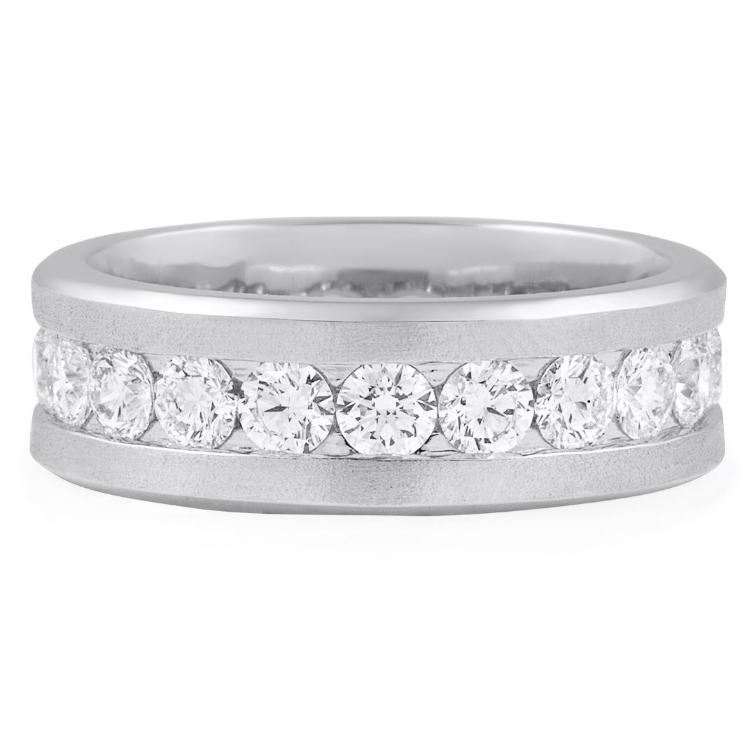 14k White Gold Lab Grown Diamond Channel Set Band