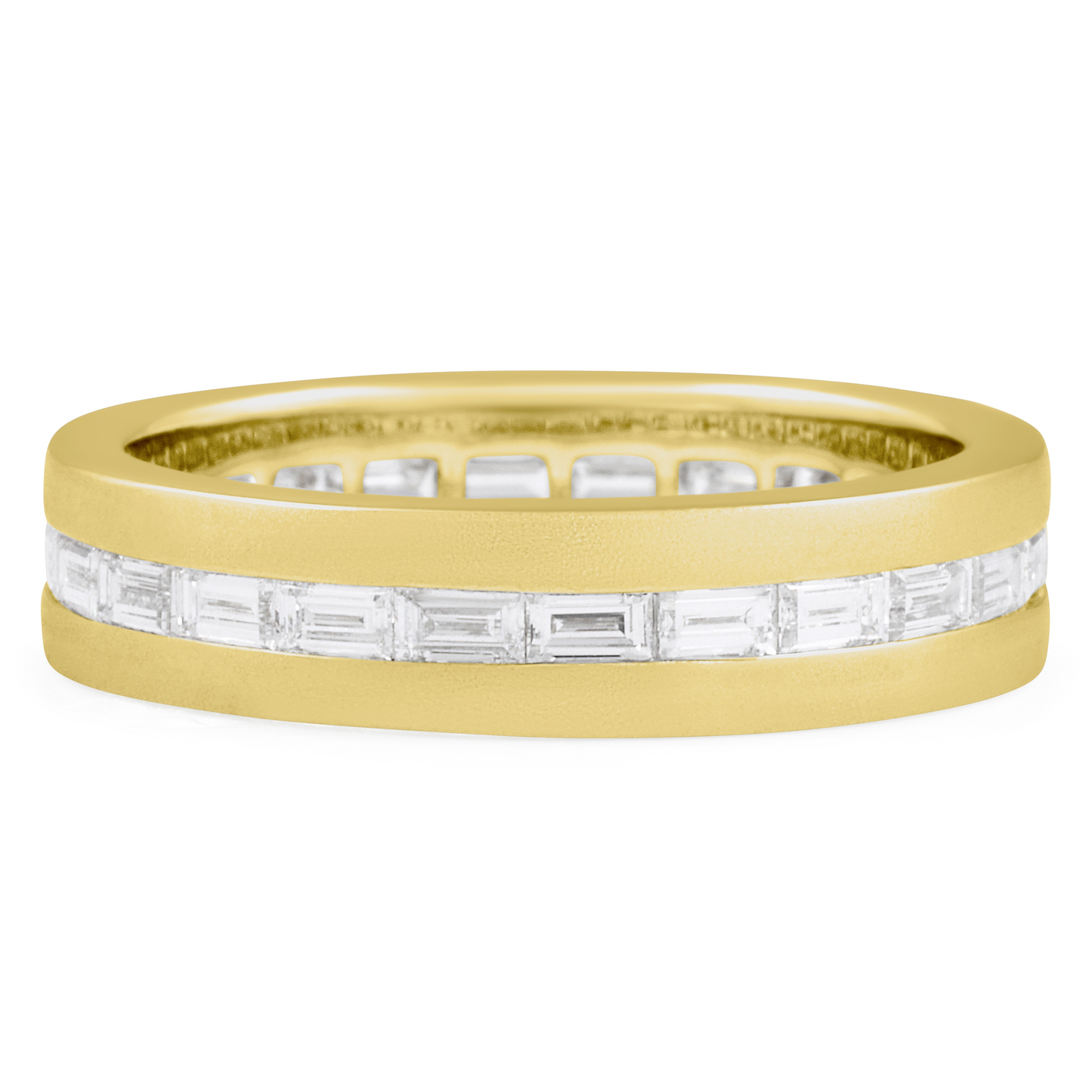 14k white Gold Baguette Cut Lab Grown Diamond Channel Set Band
