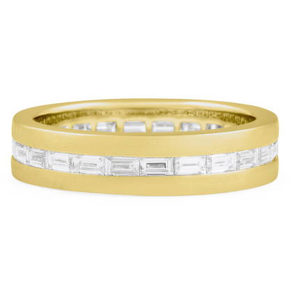 14k white Gold Baguette Cut Lab Grown Diamond Channel Set Band