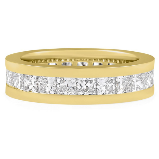 10k Rose Gold Princess Cut Lab Grown Diamond Channel Band