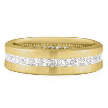 14k White Gold Princess Cut Lab Grown Diamond Channel Set Band