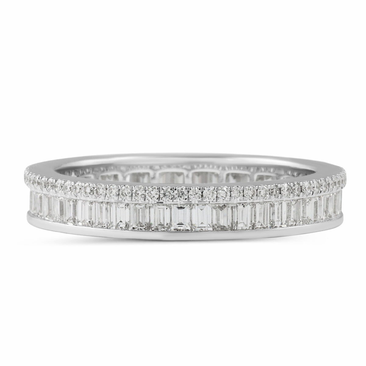 18k Rose Gold Two Raw Baguette And Pave Lab Grown Diamond Band