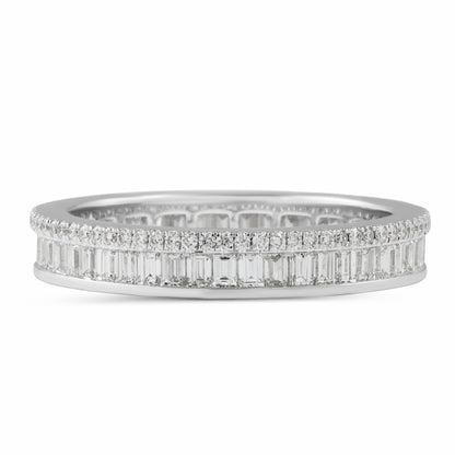 18k Rose Gold Two Raw Baguette And Pave Lab Grown Diamond Band