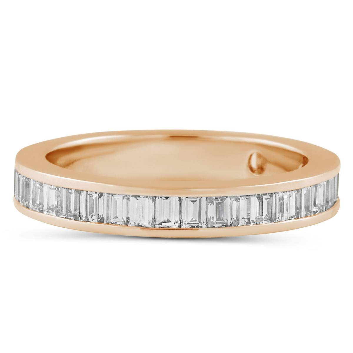 14k Rose Gold Baguette Lab Grown Diamond Channel Set Band