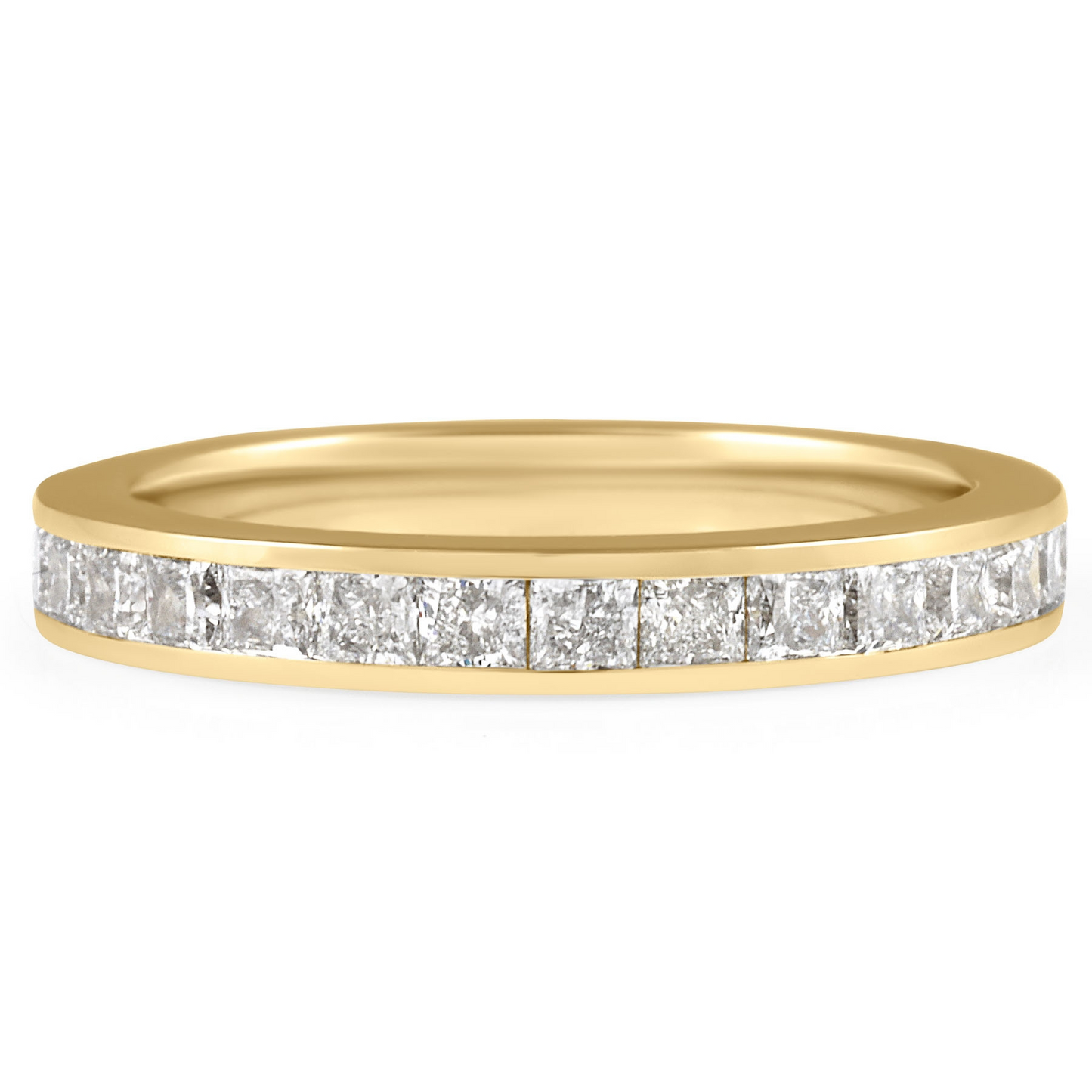 10k Yellow Gold Channel Set Lab Grown Diamond Wedding Band