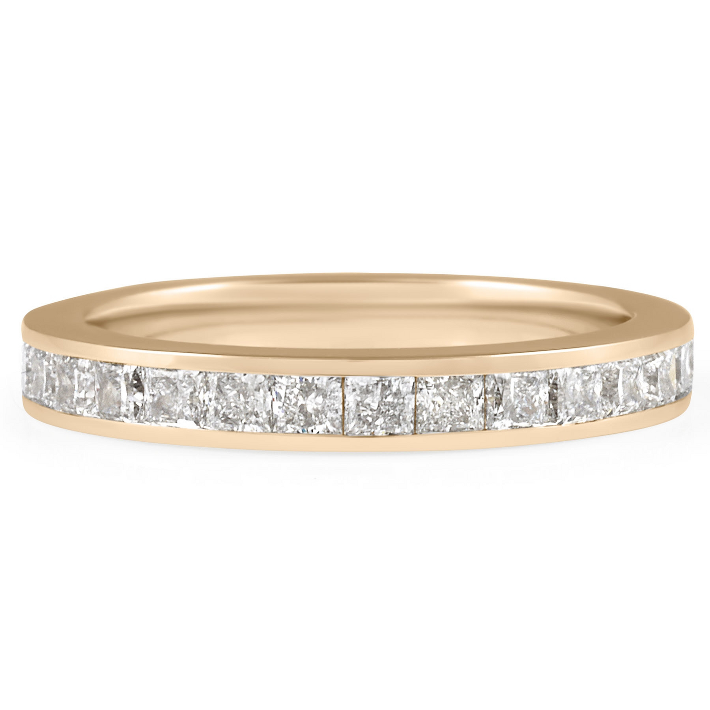 10k Yellow Gold Channel Set Lab Grown Diamond Wedding Band