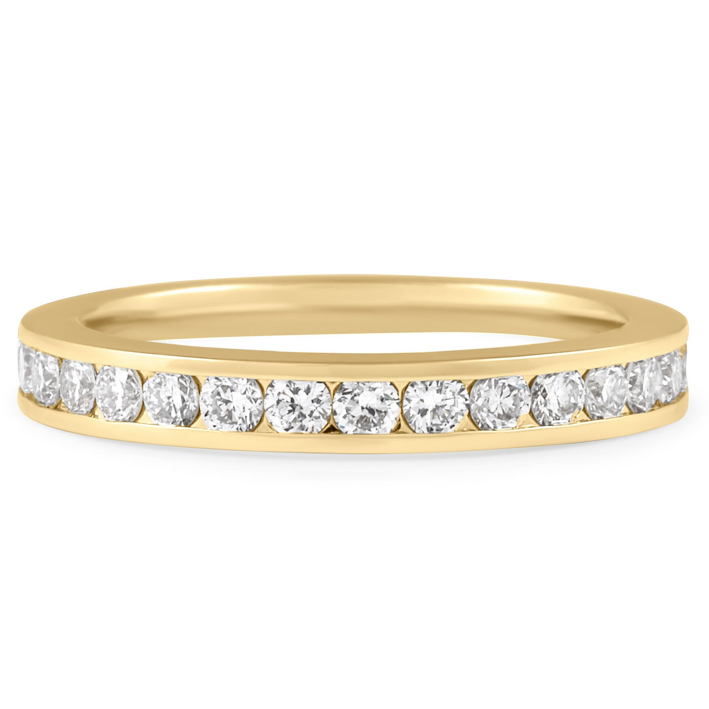 10k Rose Gold Round Cut Lab Grown Diamond Stacking Band