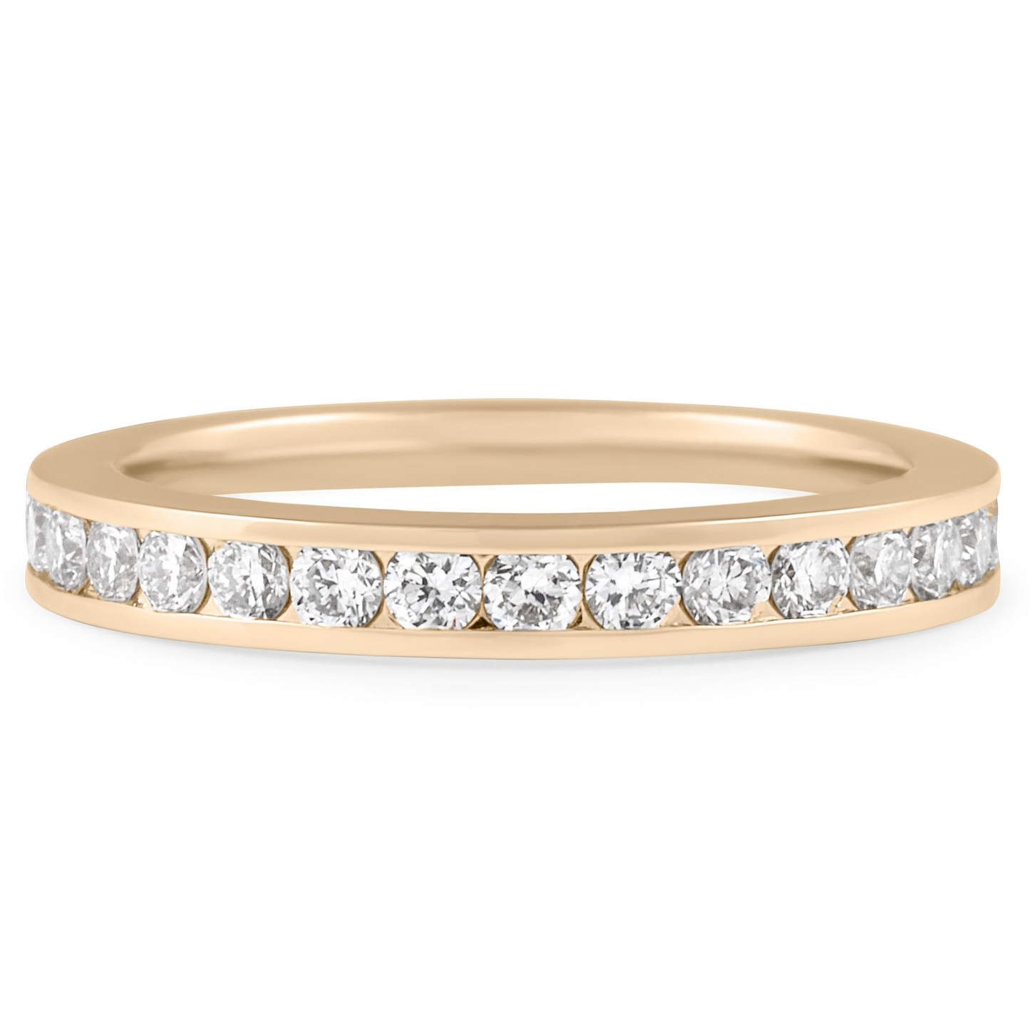 10k Rose Gold Round Cut Lab Grown Diamond Stacking Band