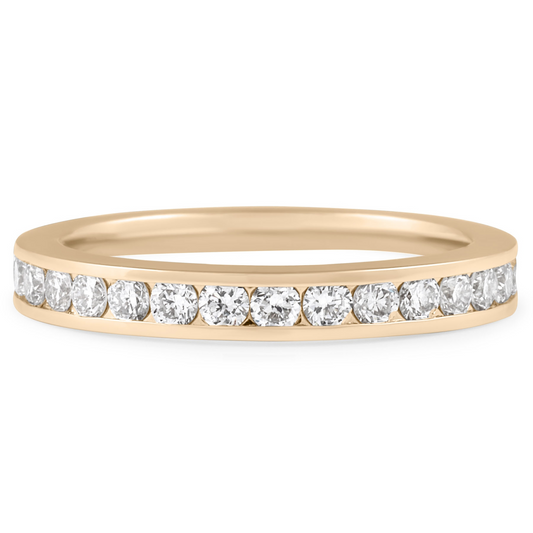 10k Rose Gold Round Cut Lab Grown Diamond Stacking Band